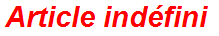 Article indéfini