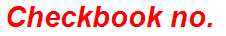 Checkbook no.
