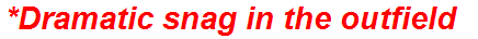 *Dramatic snag in the outfield