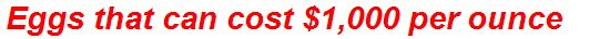 Eggs that can cost $1,000 per ounce