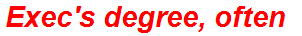 Exec's degree, often