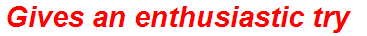 Gives an enthusiastic try