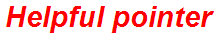 Helpful pointer