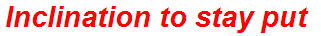 Inclination to stay put