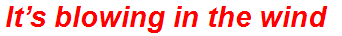 It’s blowing in the wind