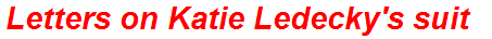 Letters on Katie Ledecky's suit