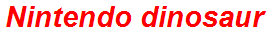 Nintendo dinosaur