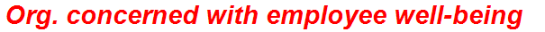 Org. concerned with employee well-being