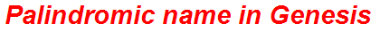 Palindromic name in Genesis