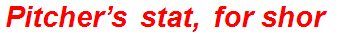 Pitcher’s stat, for short