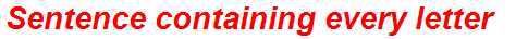 Sentence containing every letter