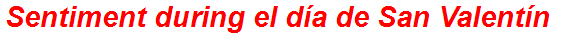 Sentiment during el día de San Valentín