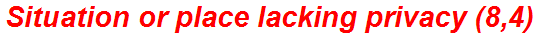 Situation or place lacking privacy (8,4)
