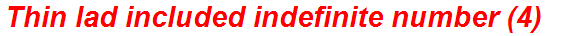 Thin lad included indefinite number (4)