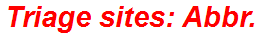 Triage sites: Abbr.