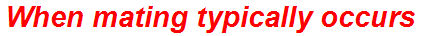 When mating typically occurs