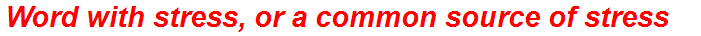 Word with stress, or a common source of stress