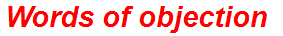 Words of objection