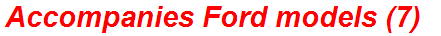 Accompanies Ford models (7)