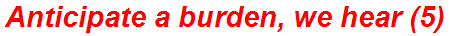 Anticipate a burden, we hear (5)