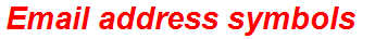 Email address symbols
