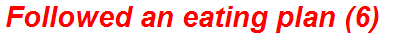 Followed an eating plan (6)