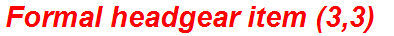 Formal headgear item (3,3)