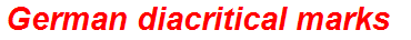 German diacritical marks