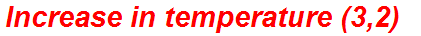 Increase in temperature (3,2)