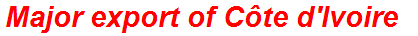 Major export of Côte d'Ivoire