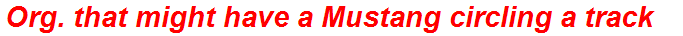 Org. that might have a Mustang circling a track
