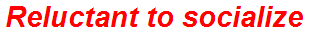 Reluctant to socialize