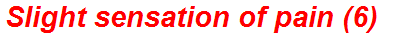 Slight sensation of pain (6)