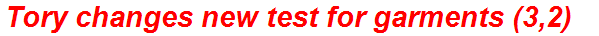 Tory changes new test for garments (3,2)
