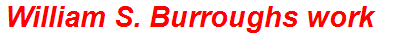 William S. Burroughs work