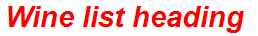 Wine list heading
