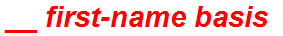 __ first-name basis
