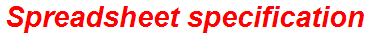Spreadsheet specification