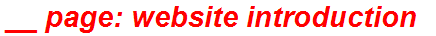 __ page: website introduction