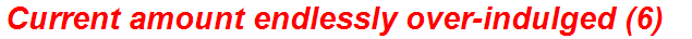 Current amount endlessly over-indulged (6)
